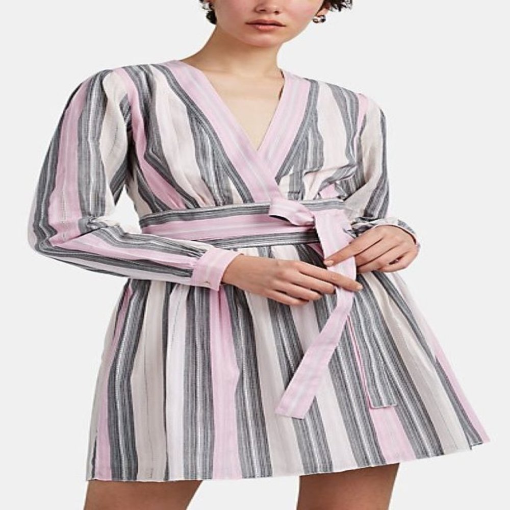 NWT Robert Rodriguez Pink Striped Cotton Dress